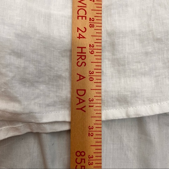 FAITHFUL The BRAND Dija Mini Dress 100% Linen White LongSleeve Sz 4 S Lagenlook - Picture 6 of 12
